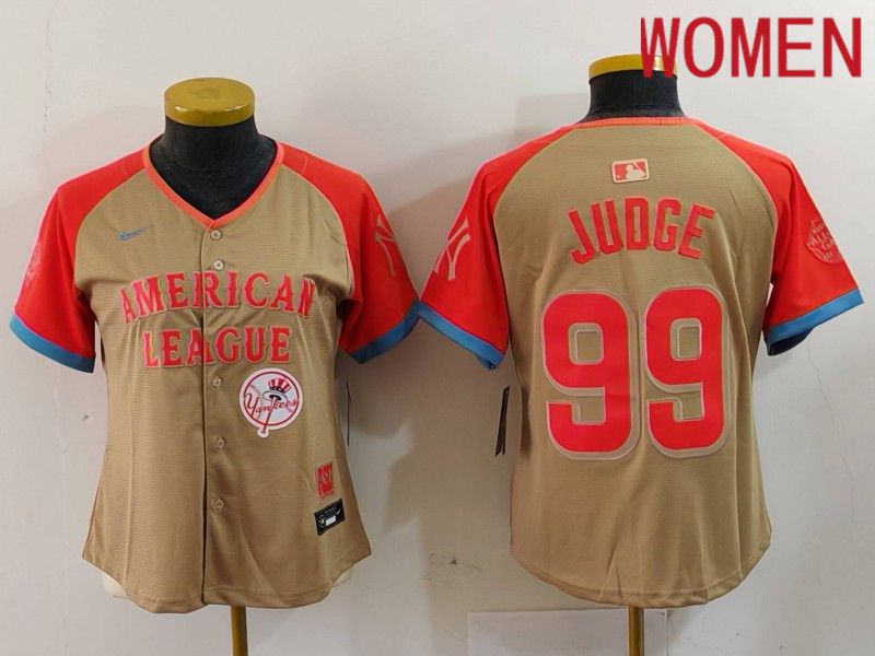 Women New York Yankees #99 Judge Orange All star 2024 Nike MLB Jersey style 6